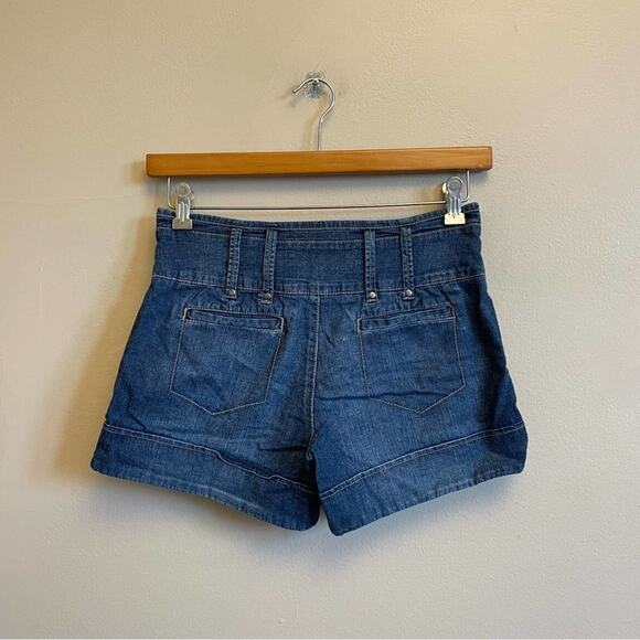 Anthropologie 4 blue jeans shorts high rise button fly Pilcro - Picture 5 of 7